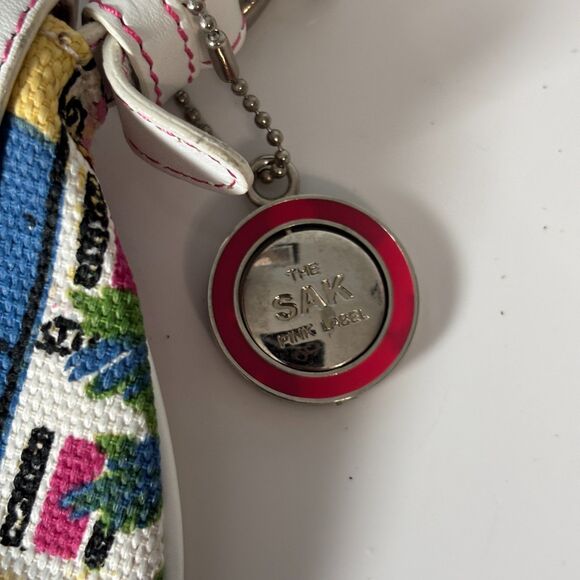 The Sak Pink Label Mini Purse Bag Baguette Tropical City Scene Canvas Y2K 90s - Picture 2 of 8